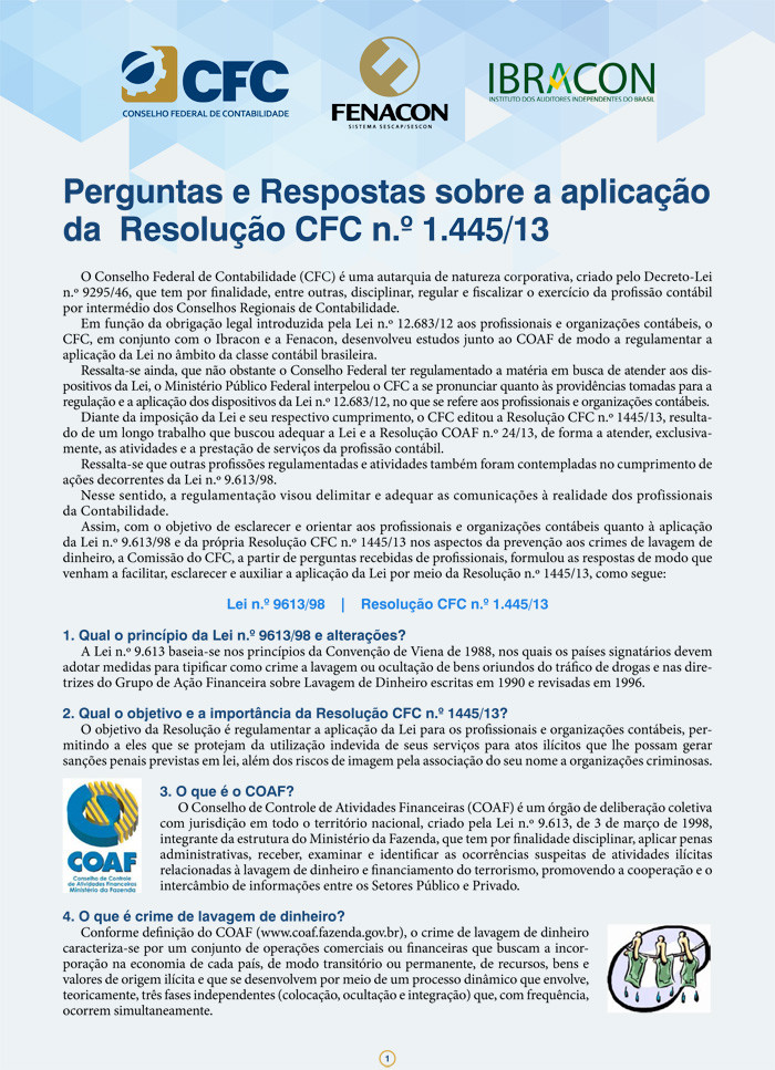 Perguntas e Respostas sobre a Aplicação da Resolução CFC nº 1.445/2013 