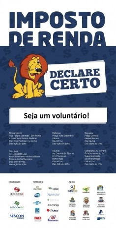 Seja um voluntário na Campanha Declare Certo em Florianópolis