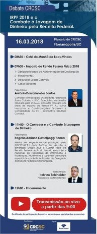 CRCSC e Receita Federal promovem debate sobre o IRPF 2018