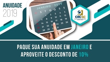 Anuidade do CRCSC tem desconto para pagamento em janeiro