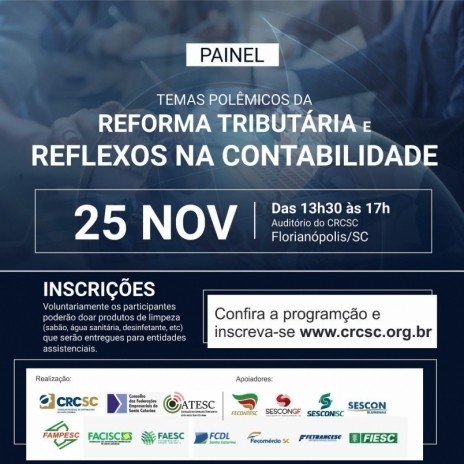 Especialistas discutirão temas Polêmicos da Reforma Tributária e os reflexos na Contabilidade