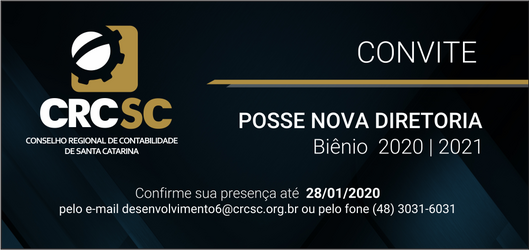 CRCSC convida profissionais da Contabilidade para solenidade de posse da nova diretoria