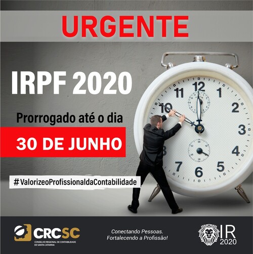 URGENTE: IRPF 2020 é prorrogado