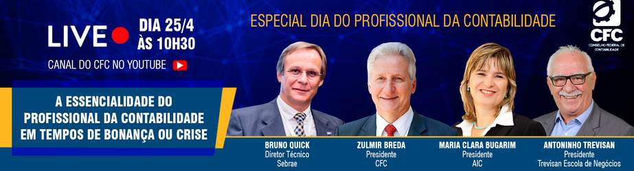 CFC realiza live sobre a importância do profissional da contabilidade em qualquer cenário econômico no próximo sábado