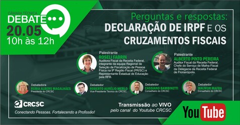 Câmara Técnica Debate acontece na próxima quarta-feira (20/05) com transmissão ao vivo 