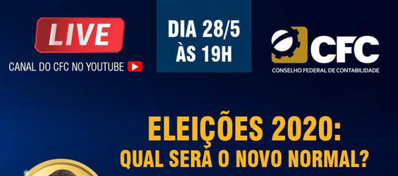 CFC realiza, na próxima quinta-feira (28), uma live com o tema “Eleições 2020: Qual será o novo normal?