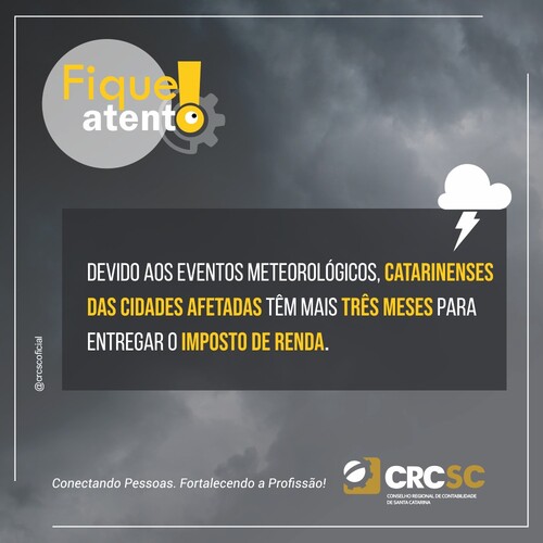 Em SC, moradores de cidades atingidas pelo ciclone de 30/06 poderão enviar a declaração do IR até setembro