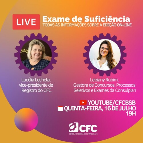 CFC realiza live para esclarecer dúvidas sobre Exame de Suficiência