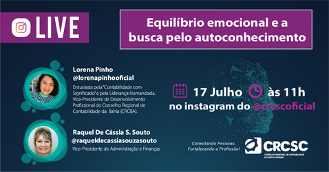 CRCSC realizará LIVE sobre autoconhecimento e equilíbrio emocional