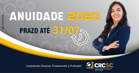 Atenção: último mês para o pagamento da anuidade de 2020