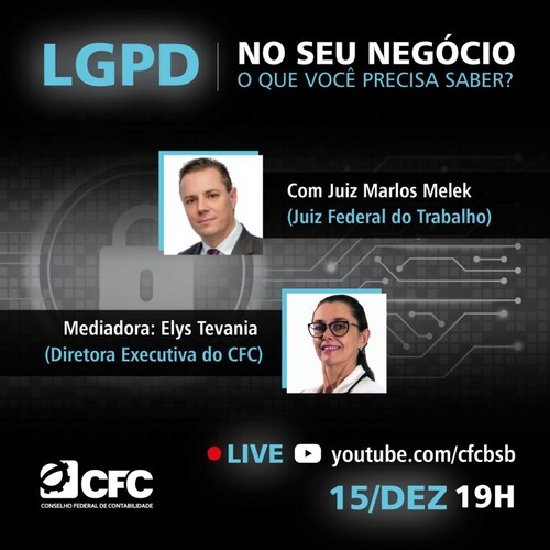 LGPD é o tema da próxima live do CFC