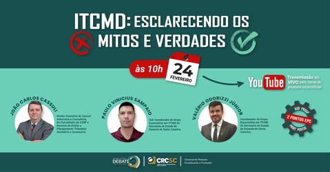 Próxima Câmara Técnica Debate acontecerá dia 24/02 e terá como tema o ITCMD 