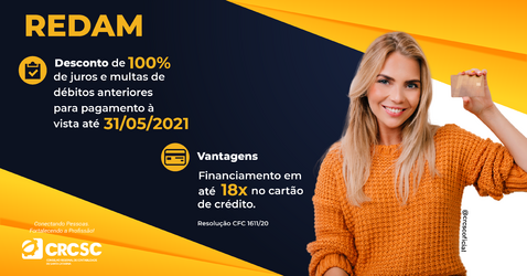 REDAM oferece possibilidade de quitação débitos à vista com redução de 100% de juros e multa de mora