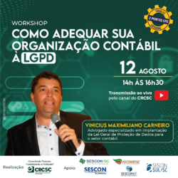 CRCSC traz Workshop que abordará a LGPD nas organizações contábeis 