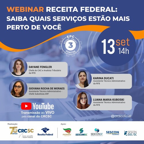 Webinar que aborda os serviços da Receita Federal acontece na segunda (13)