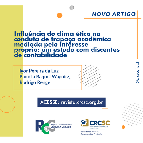 Artigo Revista RCCC: Influência do clima ético na conduta de trapaça acadêmica mediada pelo interesse próprio