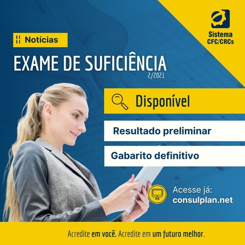 Resultado preliminar do Exame de Suficiência já está disponível 