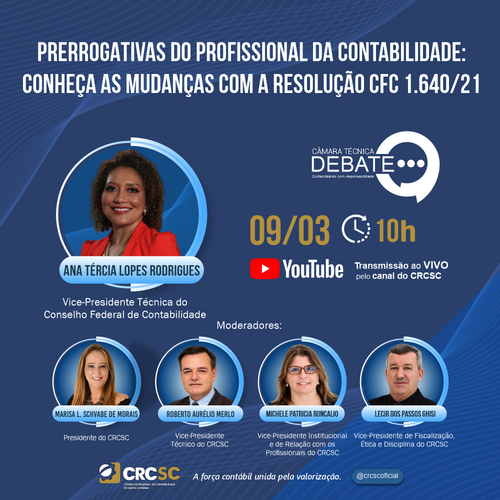 Câmara Técnica Debate de março irá abordar as Prerrogativas do Profissional da Contabilidade