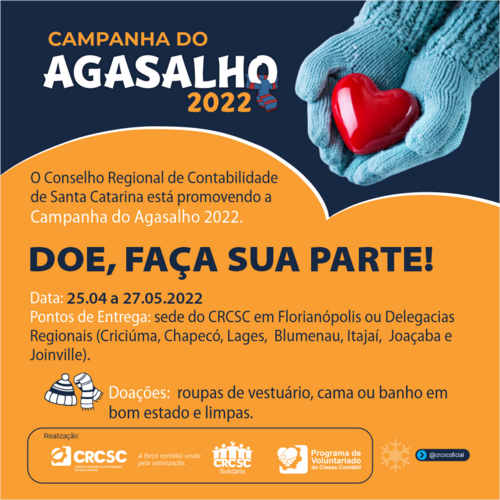 Campanha do agasalho CRCSC 2022: saiba como doar