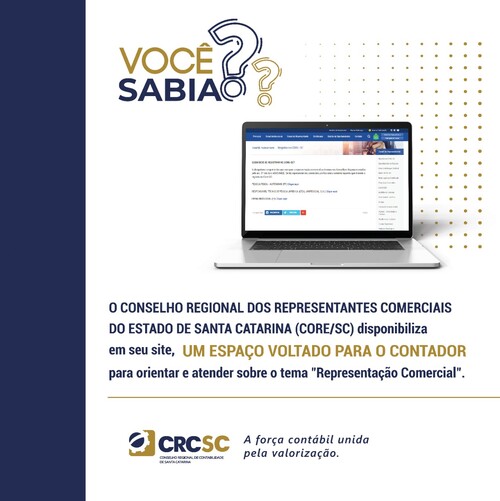 Profissional da contabilidade: incentive o registro no CORE/SC e ajude a fortalecer a classe de representação comercial