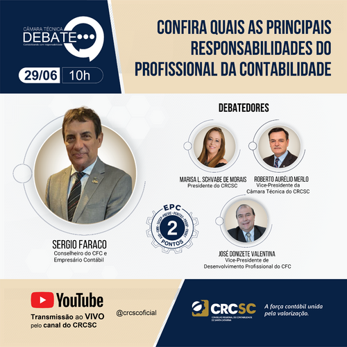 Câmara Técnica Debate irá debater as responsabilidades do Profissional da Contabilidade