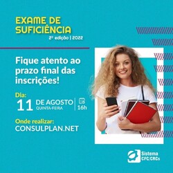 Não deixe para a última hora. Inscrições para o Exame de Suficiência vão até o dia 11 de agosto