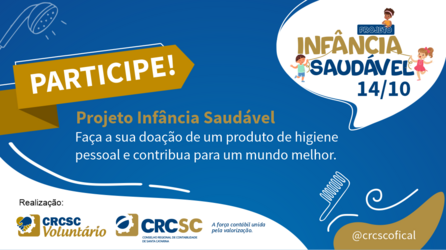 Participe do Projeto Infância Saudável  e contribua para um mundo melhor