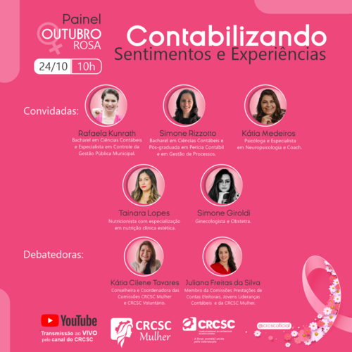 Outubro Rosa: CRCSC traz painel com profissionais da saúde e histórias inspiradoras