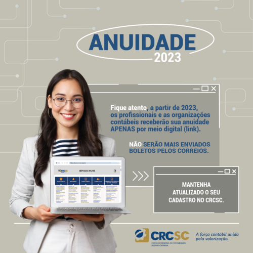 Anuidade 2023 será enviada apenas por meio digital