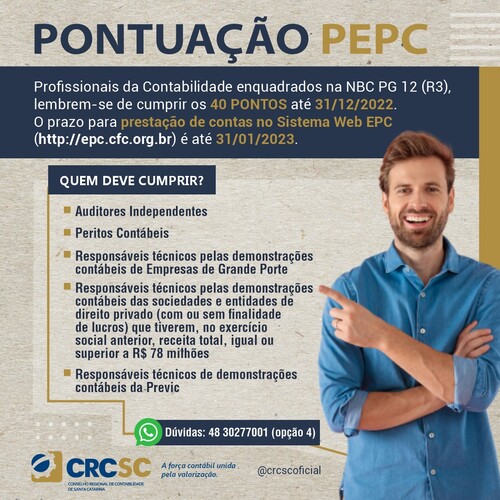 Pontuação PEPC: prazo para cumprir é até 31/12/22