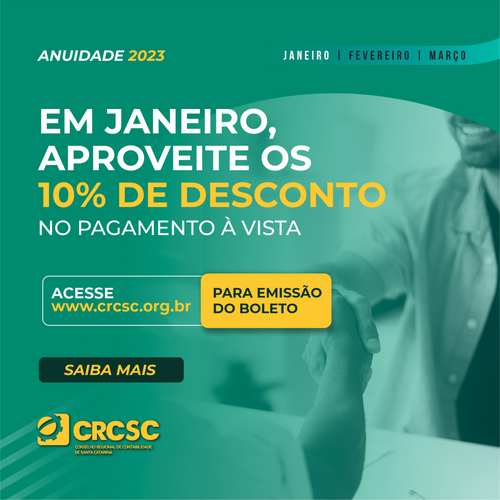 Anuidade 2023: pagamento à vista em janeiro com 10% de desconto, acesse sua guia on-line