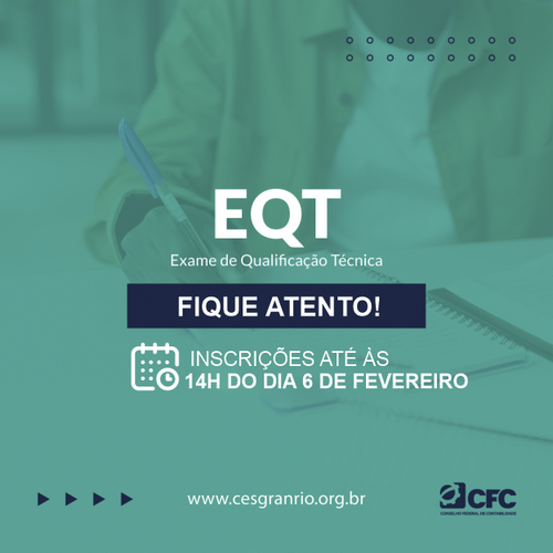 Inscrições para o Exame de Qualificação Técnica vão até o dia 06 de fevereiro