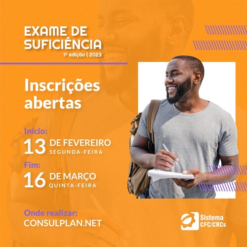 Inscrições abertas para a 1ª edição do Exame de Suficiência 2023