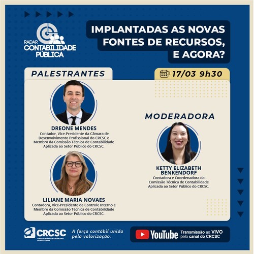 Radar Contabilidade Pública: “Implantadas as Novas Fontes de Recursos, e agora?” será o tema do próximo evento