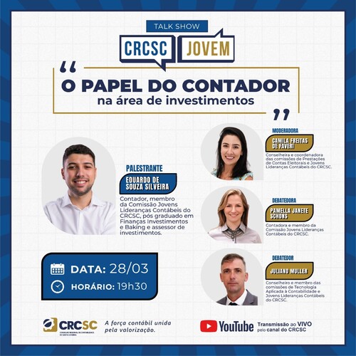 O papel do contador na área de investimentos será tema de talk show