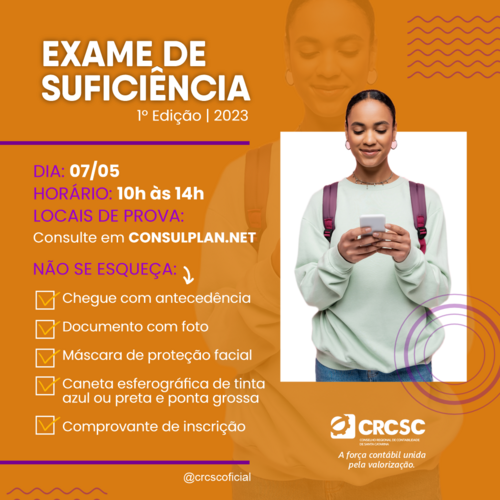 Exame de Suficiência acontece no próximo domingo (7)