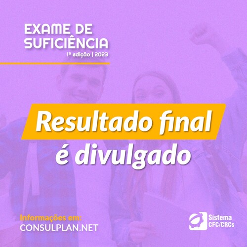  Divulgado o resultado final do Exame de Suficiência