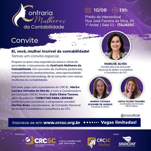 Itajaí sedia o lançamento da Confraria Mulheres da Contabilidade