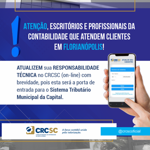 CRCSC alerta para atualização do cadastro de responsabilidade técnica