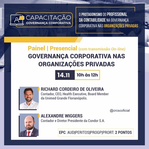  Conselho Regional de Contabilidade promove evento gratuito sobre governança em empresas