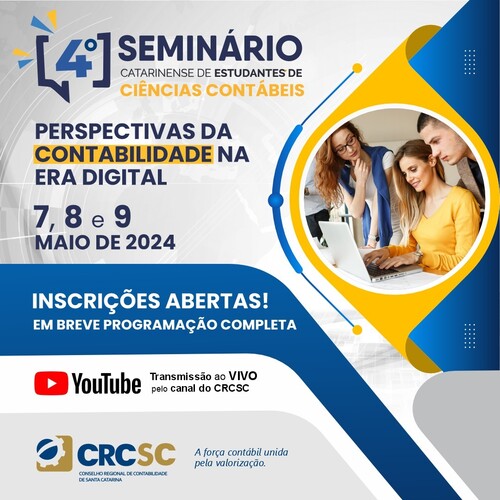 Inscrições abertas para o 4º Seminário Catarinense de Estudantes de Ciências Contábeis