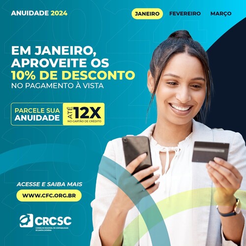 Anuidade 2024: pagamento à vista em janeiro garante 10% de desconto