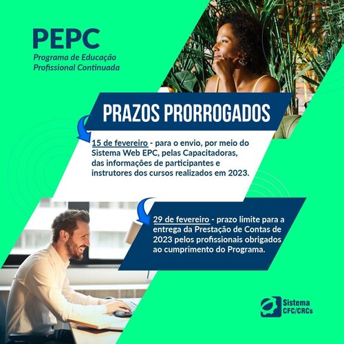 CFC prorroga o prazo para a prestação de contas do PEPC de profissionais e de capacitadoras