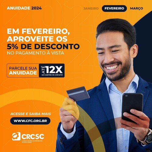 Anuidade 2024: pagamento à vista em fevereiro garante 5% de desconto