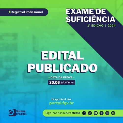 Exame de Suficiência 1º/2024: edital publicado