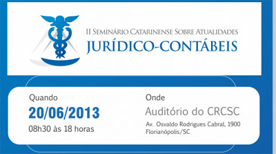 AGENDE-SE: 20 de junho tem Seminário Jurídico Contábil no CRCSC