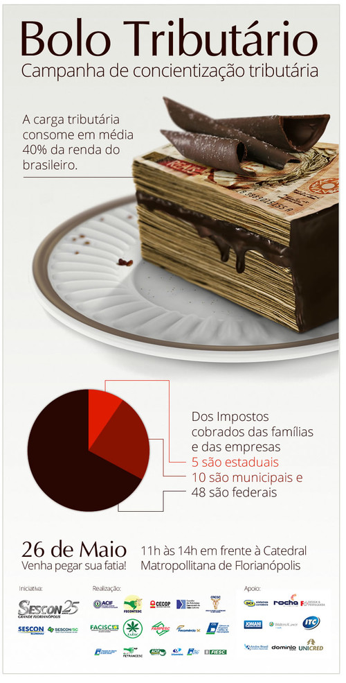 26 de maio tem Bolo Tributário no centro de Florianópolis